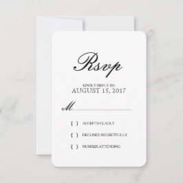 Tarjeta RSVP de matrimonio simple y elegante para