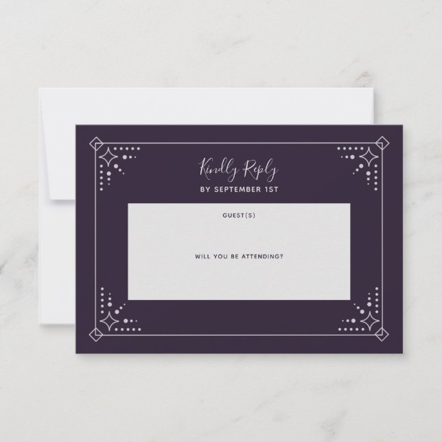 Tarjeta RSVP de matrimonio Stardust (Anverso)