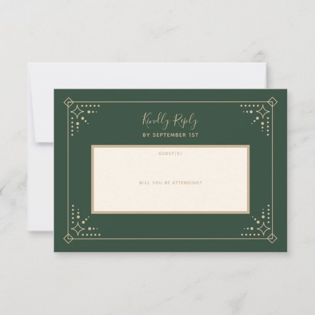 Tarjeta RSVP de matrimonio Stardust (Anverso)