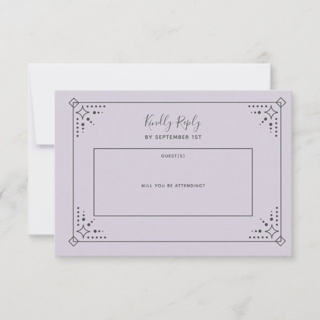 Tarjeta RSVP de matrimonio Stardust (Anverso)