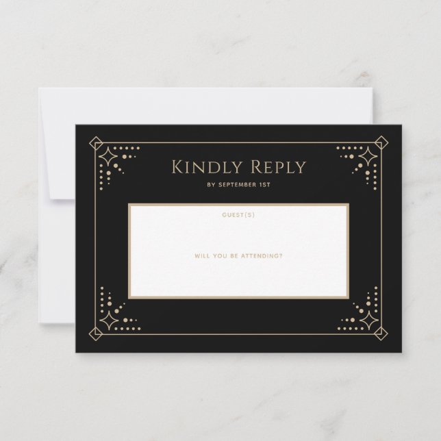 Tarjeta RSVP de matrimonio Stardust (Anverso)