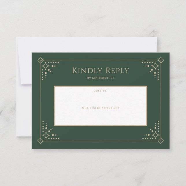 Tarjeta RSVP de matrimonio Stardust (Anverso)