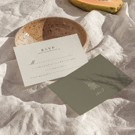 Tarjeta RSVP de matrimonio verde de banda capricho