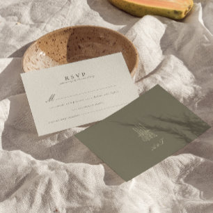 Tarjeta RSVP de matrimonio verde de banda capricho