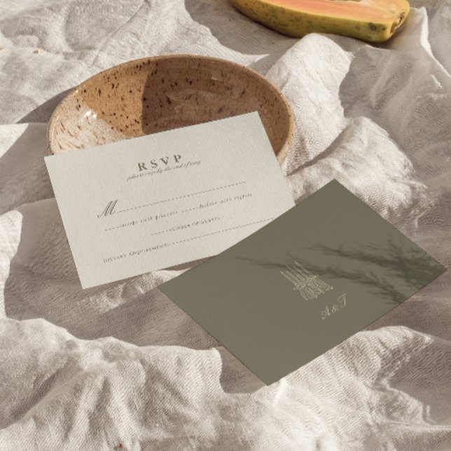Tarjeta RSVP de matrimonio verde de banda capricho (Subido por el creador)