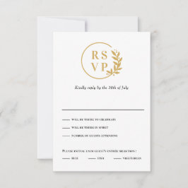 Tarjeta RSVP de matrimonio Wreath EDITABLE de moda