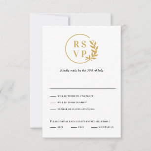 Tarjeta RSVP de matrimonio Wreath EDITABLE de moda