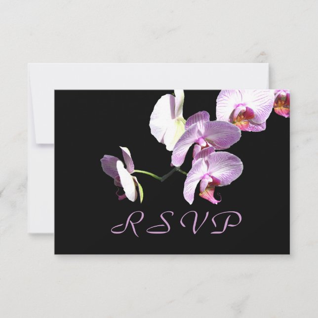 Tarjeta RSVP de Mauve Orchids (Anverso)