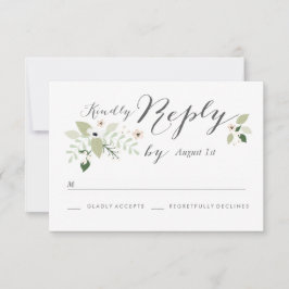 Tarjeta RSVP de Meadow Blooms - blanco