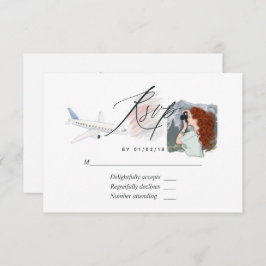 Tarjeta RSVP De Miss To Mrs Travel Bridal Shower