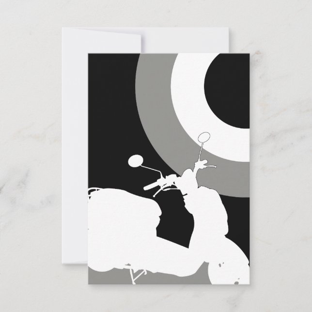 Tarjeta RSVP de Mod Scooter (Anverso)