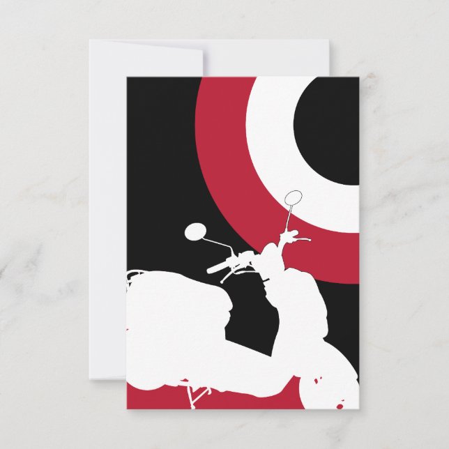 Tarjeta RSVP de Mod Scooter (Anverso)