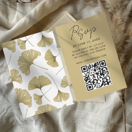 Tarjeta RSVP de moda Gold Ginkgo Leaf Wedding