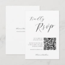 Tarjeta rsvp de Moda mínima Script Wedding
