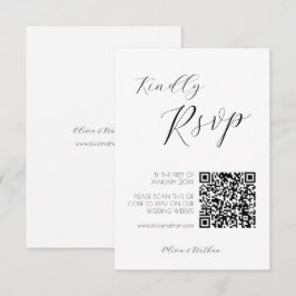 Tarjeta rsvp de Moda mínima Script Wedding