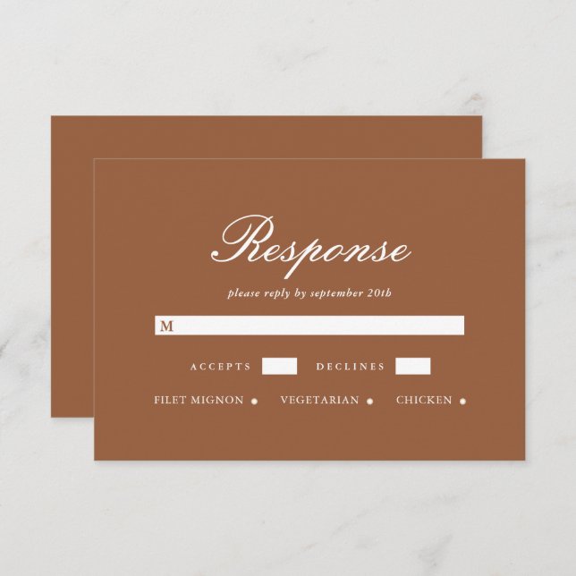 Tarjeta RSVP de moda Terracotta Wedding (Anverso / Reverso)