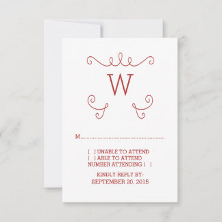 Tarjeta RSVP de Monograma de Flourismo Británico R