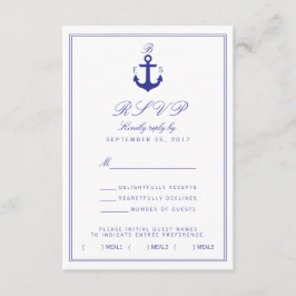 Tarjeta RSVP de monograma simple con estilo de anc