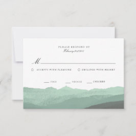 Tarjeta RSVP de Montaña Watercolor Moderno