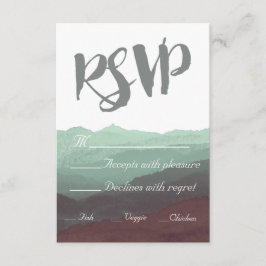 Tarjeta RSVP de Montaña Watercolor Moderno