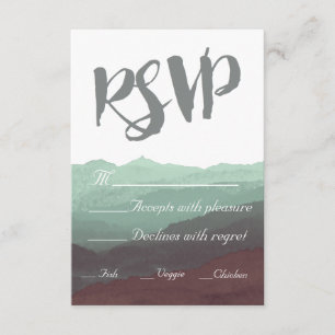 Tarjeta RSVP de Montaña Watercolor Moderno