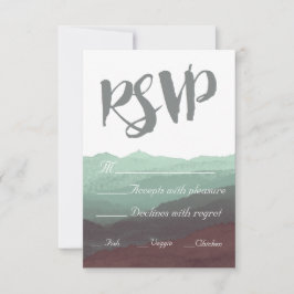 Tarjeta RSVP de Montaña Watercolor Moderno