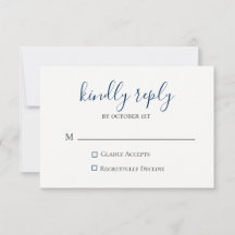 Tarjeta RSVP de Moody Blue Metallic Wedding