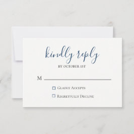Tarjeta RSVP de Moody Blue Metallic Wedding
