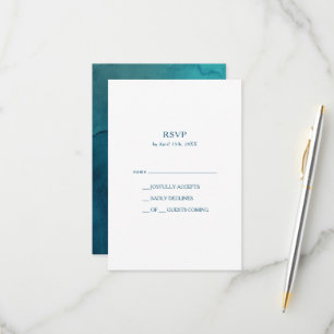 Tarjeta RSVP de Moody Ocean Watercolor
