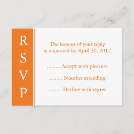 Tarjeta RSVP de Naranja medio
