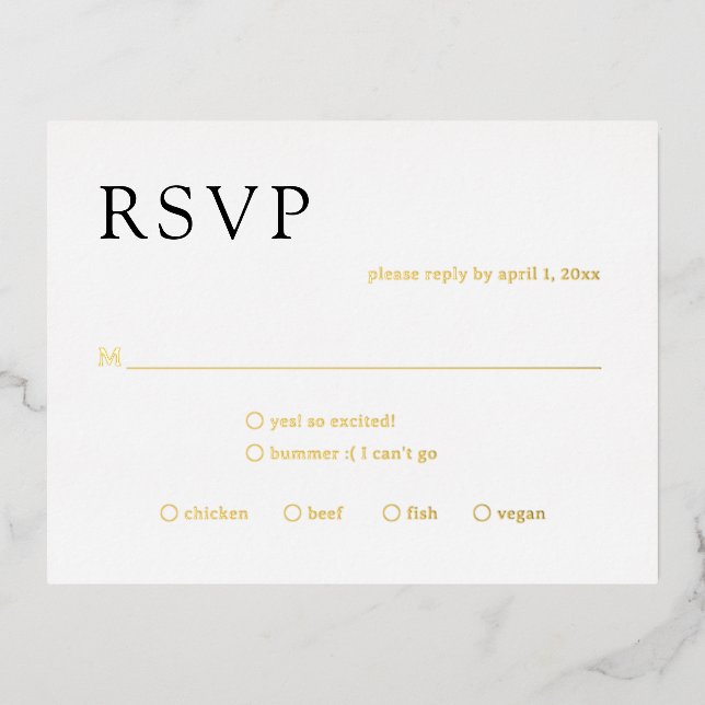 Tarjeta RSVP de natasha Monograma moderno de boda (Anverso)
