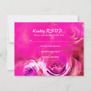 Tarjeta RSVP de NEON Bat Mitzvah para ROSAS de WAT