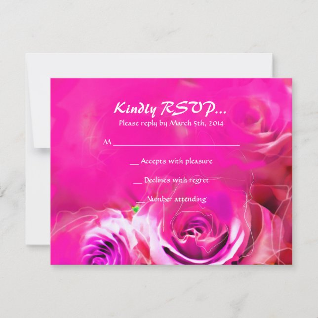 Tarjeta RSVP de NEON Bat Mitzvah para ROSAS de WAT (Anverso)