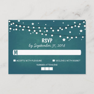 Tarjeta RSVP de Noche y Estrellas de Boda Moderna
