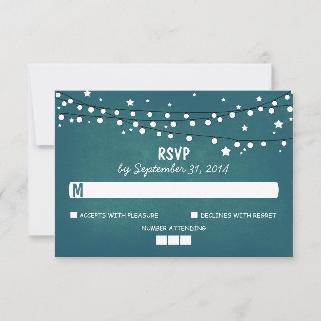 Tarjeta RSVP de Noche y Estrellas de Boda Moderna (Anverso)