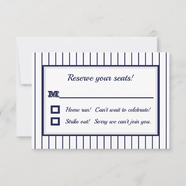 Tarjeta RSVP de Nueva York Pinstripe (Anverso)