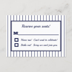 Tarjeta RSVP de Nueva York Pinstripe