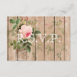 Tarjeta RSVP de Orleans Ecru Wedding Rosa