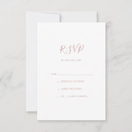 Tarjeta RSVP de oro Rosa simple y elegante