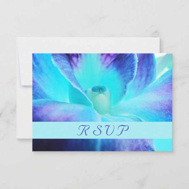 Tarjeta RSVP de Orquídea Azul (Anverso)