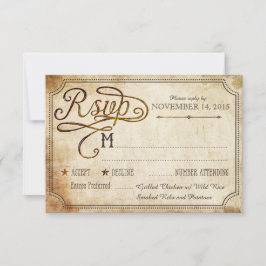 Tarjeta RSVP de País Rústico Vintage Rooster