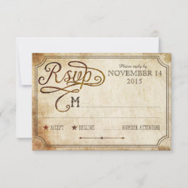 Tarjeta RSVP de País Rústico Vintage Rooster