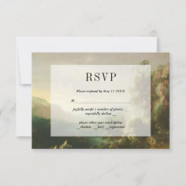 Tarjeta RSVP de paisajes pintados de época