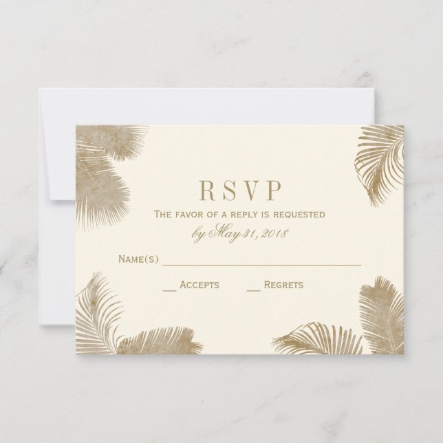Tarjeta RSVP de Palm Elegante (Anverso)