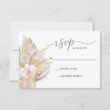 Tarjeta RSVP de Pampas Grass