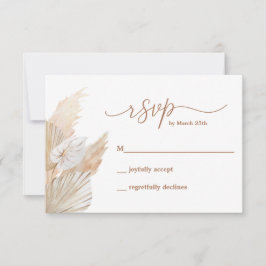 Tarjeta RSVP de Pampas Grass Boho