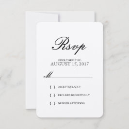 Tarjeta RSVP de papel Kraft de tipografía simple y