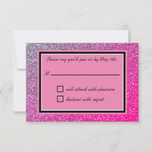 Tarjeta RSVP de parkings rosa