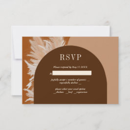 Tarjeta RSVP de pasto oscuro y boda de arcos