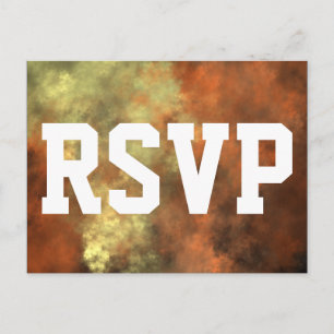 Tarjeta RSVP de Patrón Orangish-Yellowish estilo M